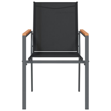 Garden Chairs 2 Pcs Black 55X61.5X90 Cm Textilene And Steel