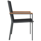 Garden Chairs 2 Pcs Black 55X61.5X90 Cm Textilene And Steel