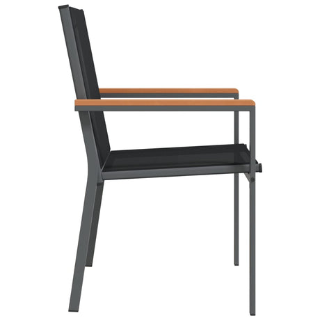 Garden Chairs 2 Pcs Black 55X61.5X90 Cm Textilene And Steel