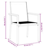 Garden Chairs 2 Pcs Black 55X61.5X90 Cm Textilene And Steel