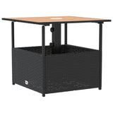 Garden Table With Parasol Hole 55X55X46.5 Cm Poly Rattan
