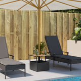 Garden Table With Parasol Hole 55X55X46.5 Cm Poly Rattan
