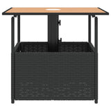 Garden Table With Parasol Hole 55X55X46.5 Cm Poly Rattan
