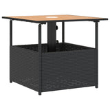 Garden Table With Parasol Hole 55X55X46.5 Cm Poly Rattan