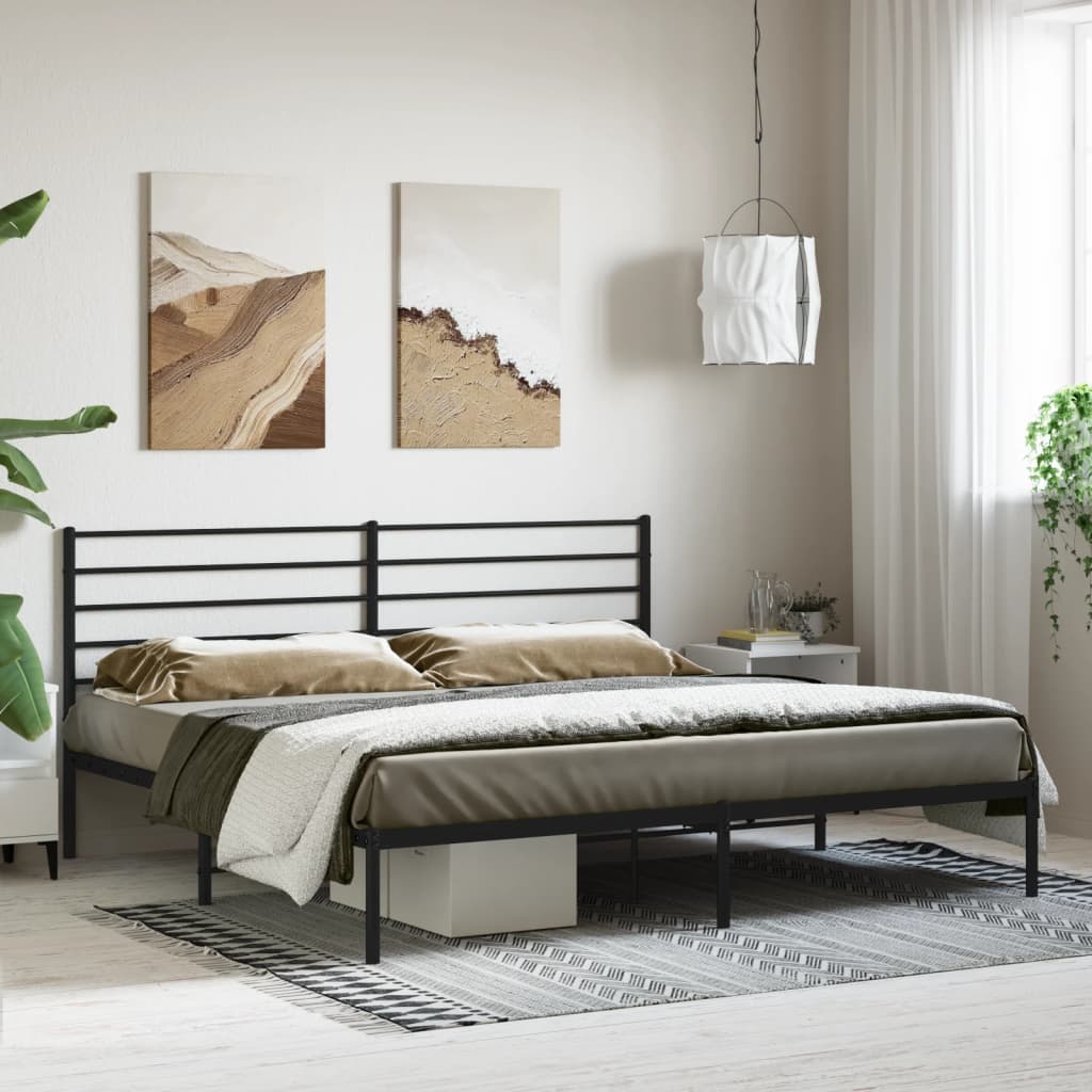 Metal Bed Frame Without Mattress With Footboard 120X190Cm