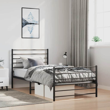 Metal Bed Frame Without Mattress With Footboard 120X190Cm
