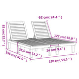 Double Sun Lounger 155X138X83 Cm Polypropylene