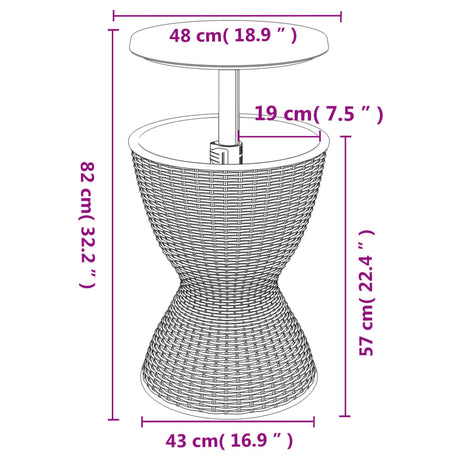 3-In-1 Ice Cooler Table Polypropylene