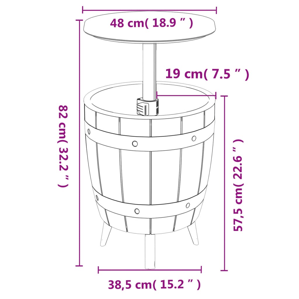 3-In-1 Ice Cooler Table Polypropylene