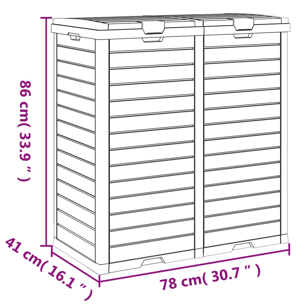 Outdoor Garbage Bin 78X41X86 Cm Polypropylene