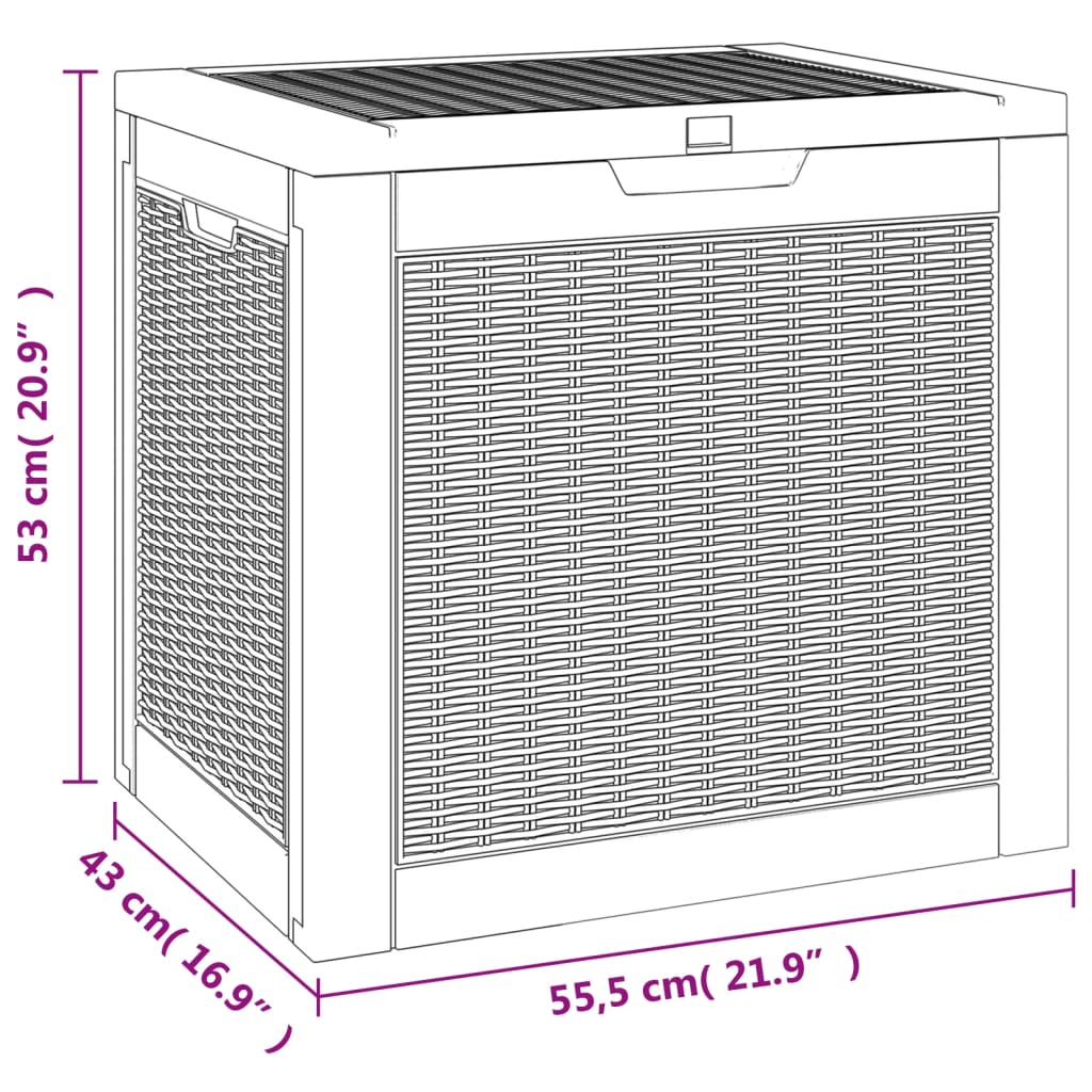 Garden Storage Box 55.5X43X53 Cm Polypropylene