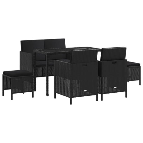 6 Piece Garden Dining Set With Cushions Poly Rattan