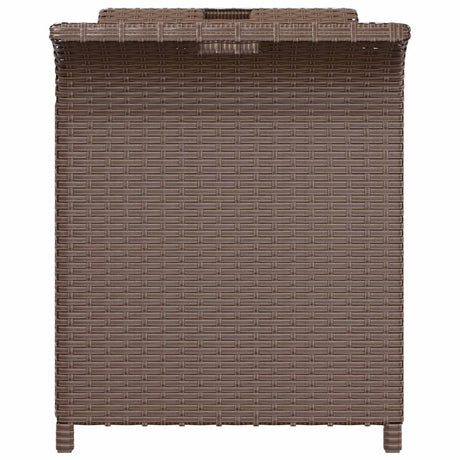 Garden Bench With Cushion Brown 116X46X57 Cm Poly Rattan
