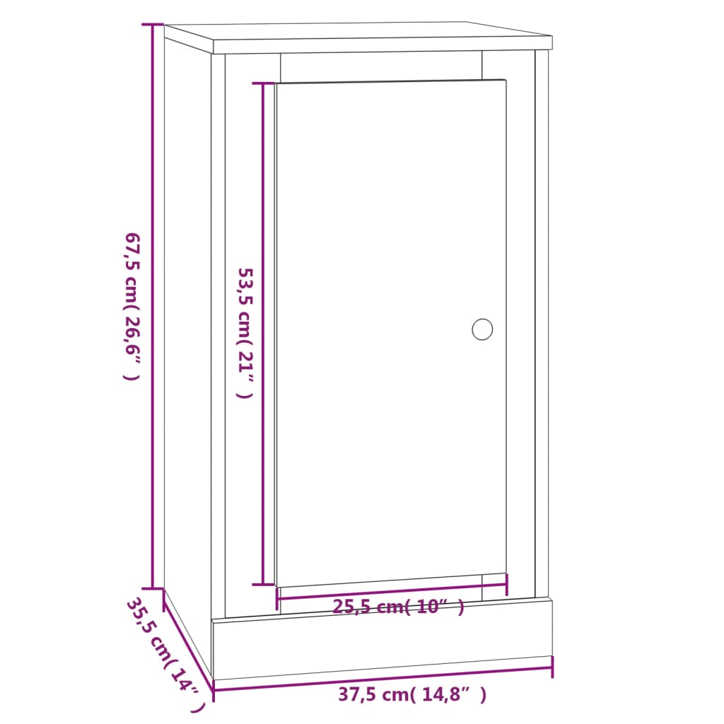 Sideboards 2 Pcs 37.5X35.5X67.5 Cm Engineered Wood