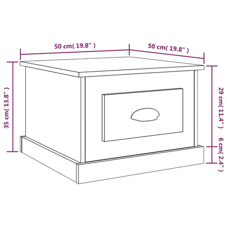Coffee Table 50X50X35 Cm Engineered Wood