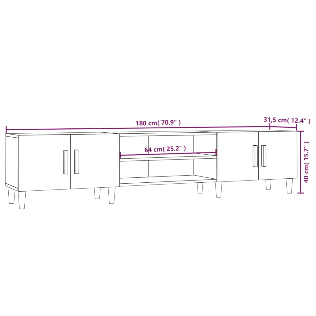 Tv Cabinet 180X31.5X40 Cm Engineered Wood