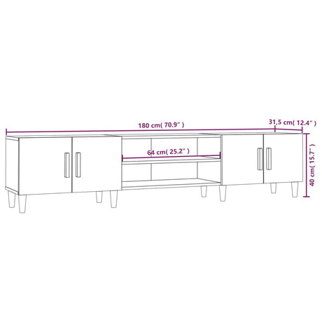 Tv Cabinet 180X31.5X40 Cm Engineered Wood