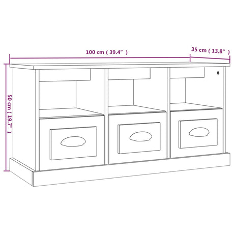 Tv Cabinet 100X35X50 Cm Engineered Wood