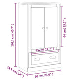 Highboard 60X35.5X103.5 Cm Engineered Wood