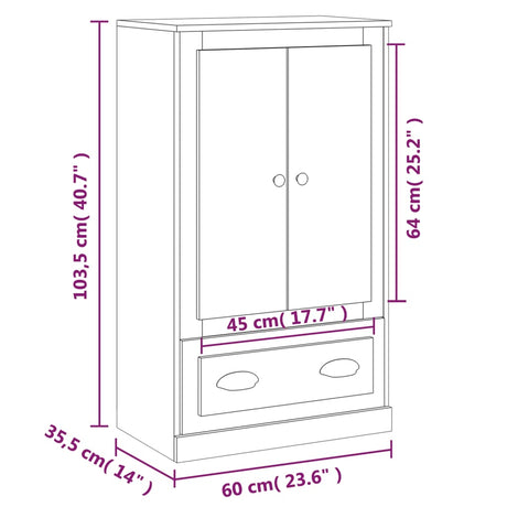 Highboard 60X35.5X103.5 Cm Engineered Wood