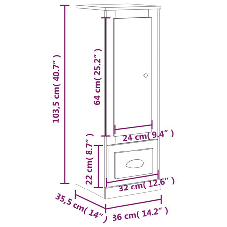 Highboard 36X35.5X103.5 Cm Engineered Wood
