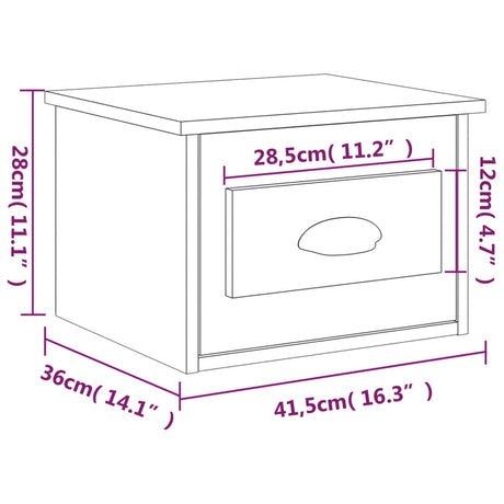 Wall-Mounted Bedside Cabinet 41.5X36X28Cm