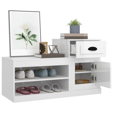 Shoe Cabinet 100X42X60 Cm Engineered Wood