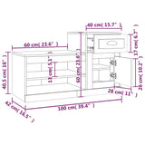 Shoe Cabinet 100X42X60 Cm Engineered Wood