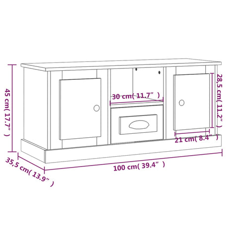 Tv Cabinet 100X35.5X45 Cm Engineered Wood