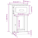Side Cabinet With Drawer 40X50X75 Cm Engineered Wood