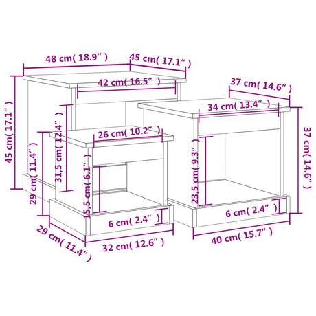 Coffee Tables 3 Pcs Engineered Wood