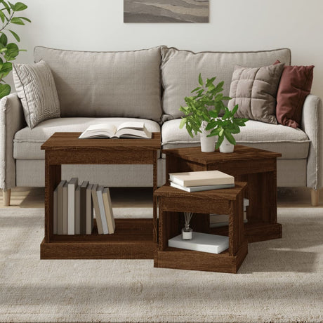 Coffee Tables 3 Pcs Engineered Wood