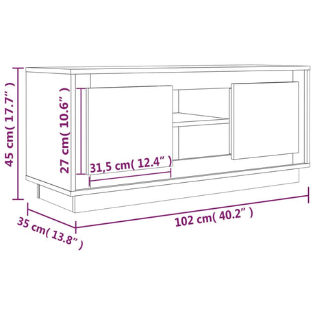 Tv Cabinet 102X35X45 Cm Engineered Wood