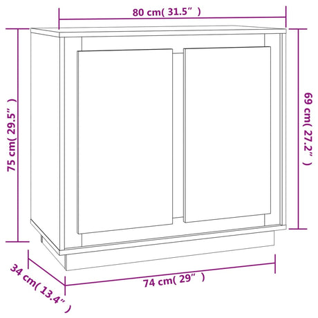 Sideboard 80X34X75 Cm Engineered Wood
