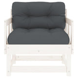 Garden Chairs with Cushions 2 pcs White Solid Wood Pine