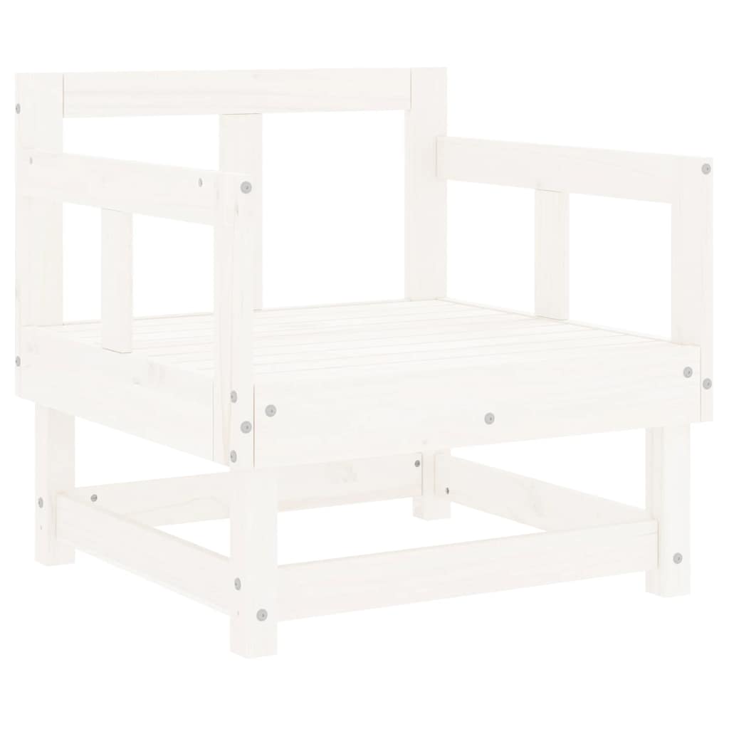 Garden Chairs with Cushions 2 pcs White Solid Wood Pine