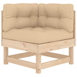 Corner Sofas with Cushions 2 pcs Solid Wood Pine