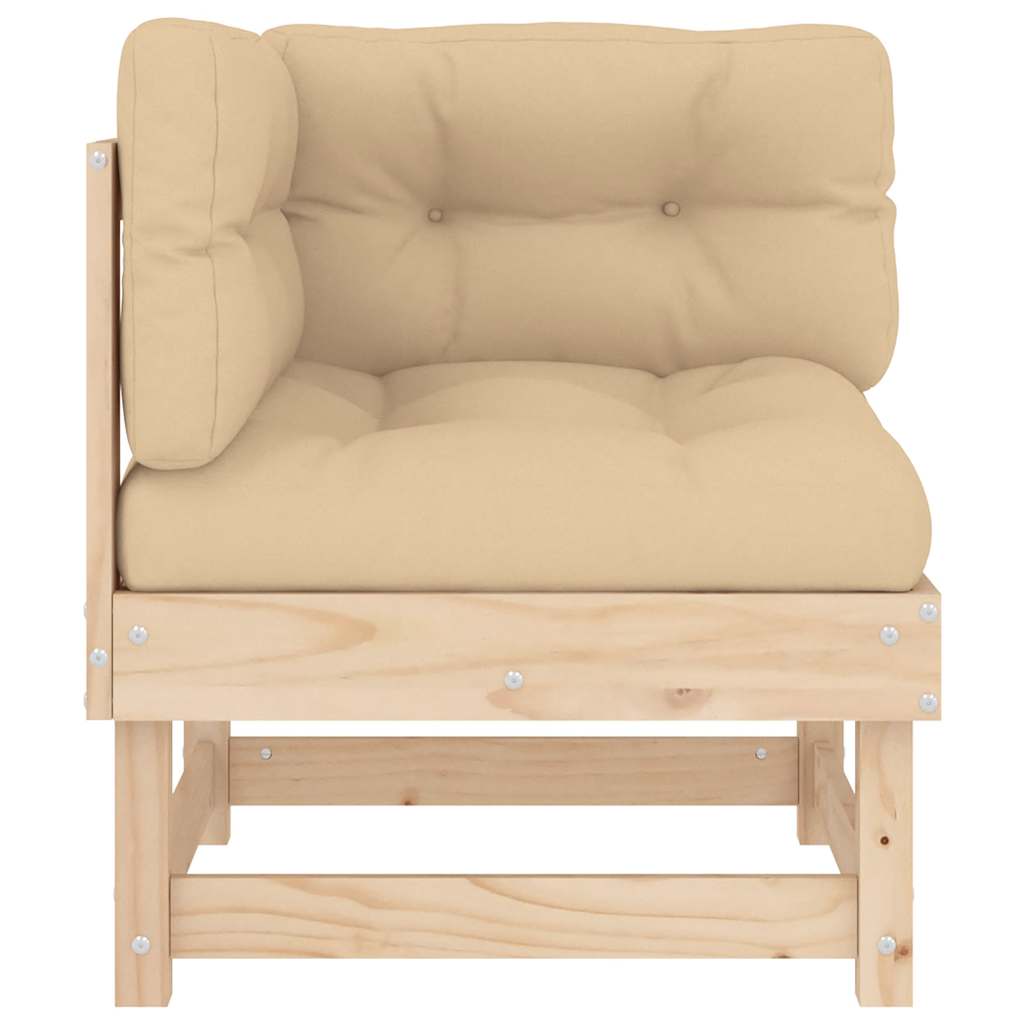 Corner Sofas with Cushions 2 pcs Solid Wood Pine