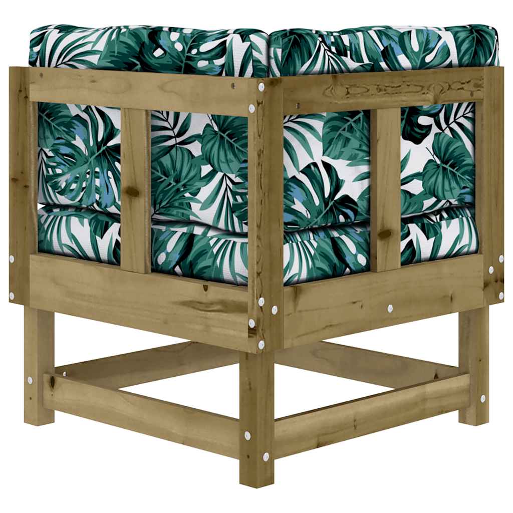 Corner Sofas with Cushions 2 pcs Impregnated Wood Pine