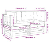 Corner Sofas with Cushions 2 pcs Impregnated Wood Pine