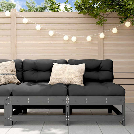 3 Piece Garden Lounge Set With Cushions Solid Wood Douglas