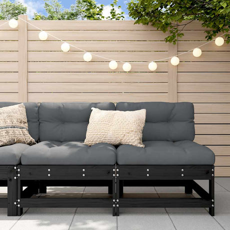 3 Piece Garden Lounge Set With Cushions Solid Wood Douglas