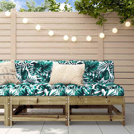 3 Piece Garden Lounge Set With Cushions Solid Wood Douglas