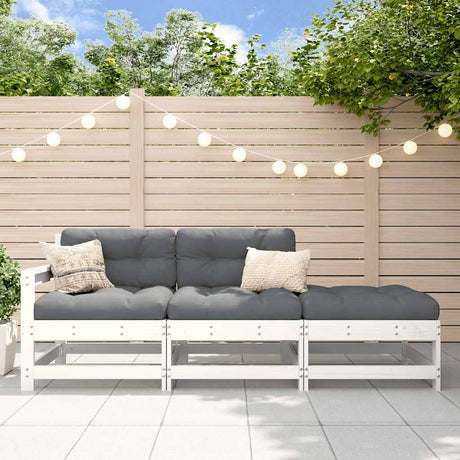 3 Piece Garden Lounge Set With Cushions Solid Wood Douglas