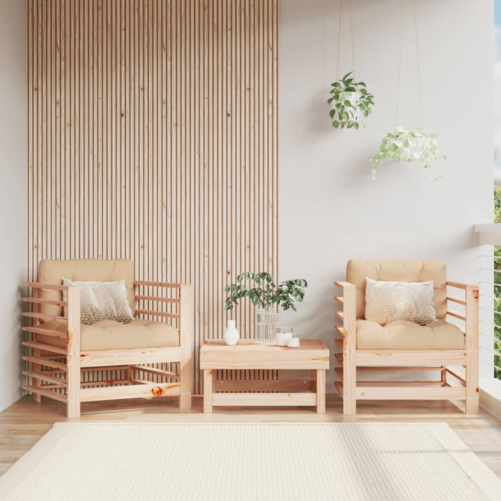Garden S With Cushions 2 Pcs Solid Wood Douglas