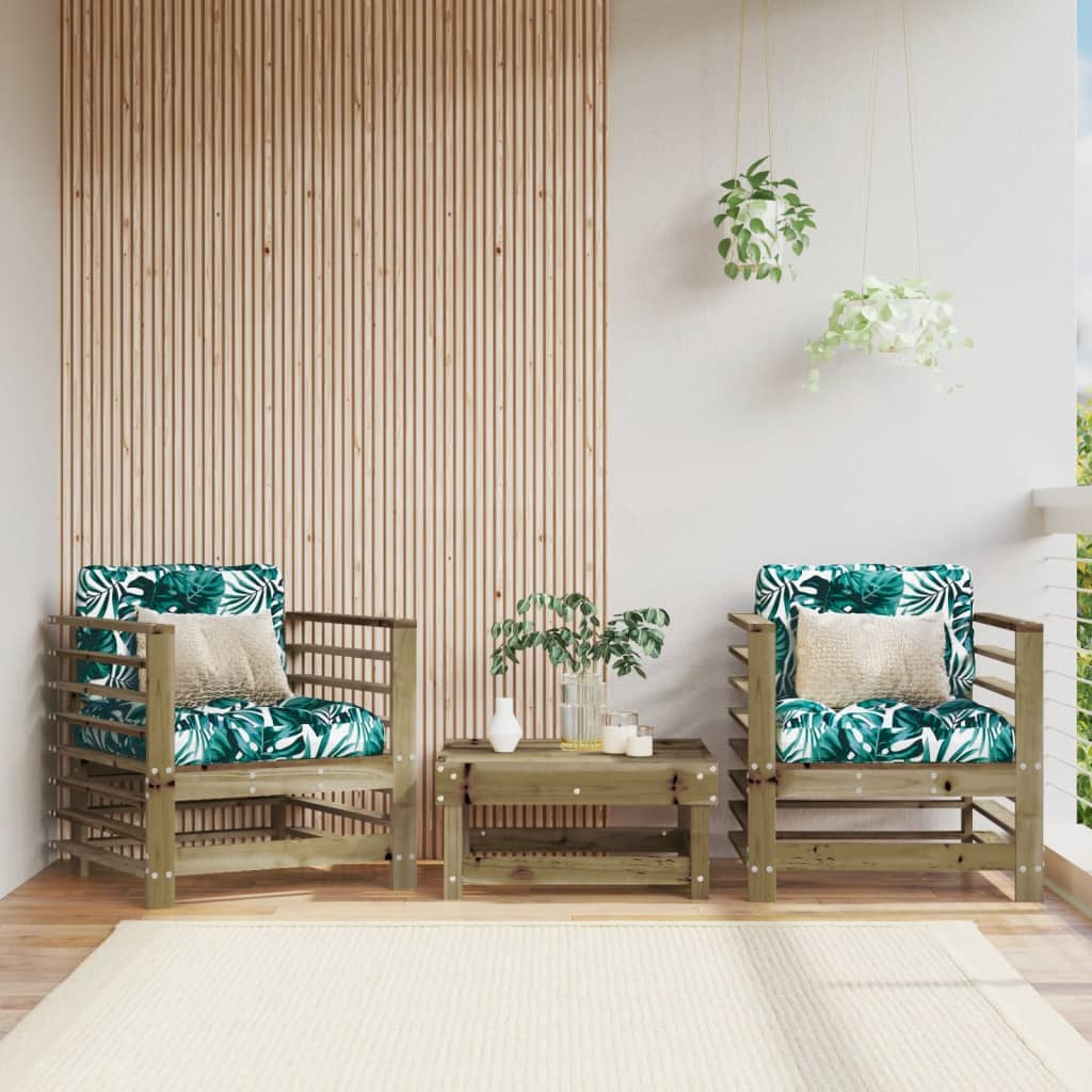 Garden S With Cushions 2 Pcs Solid Wood Douglas