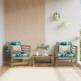 Garden S With Cushions 2 Pcs Solid Wood Douglas