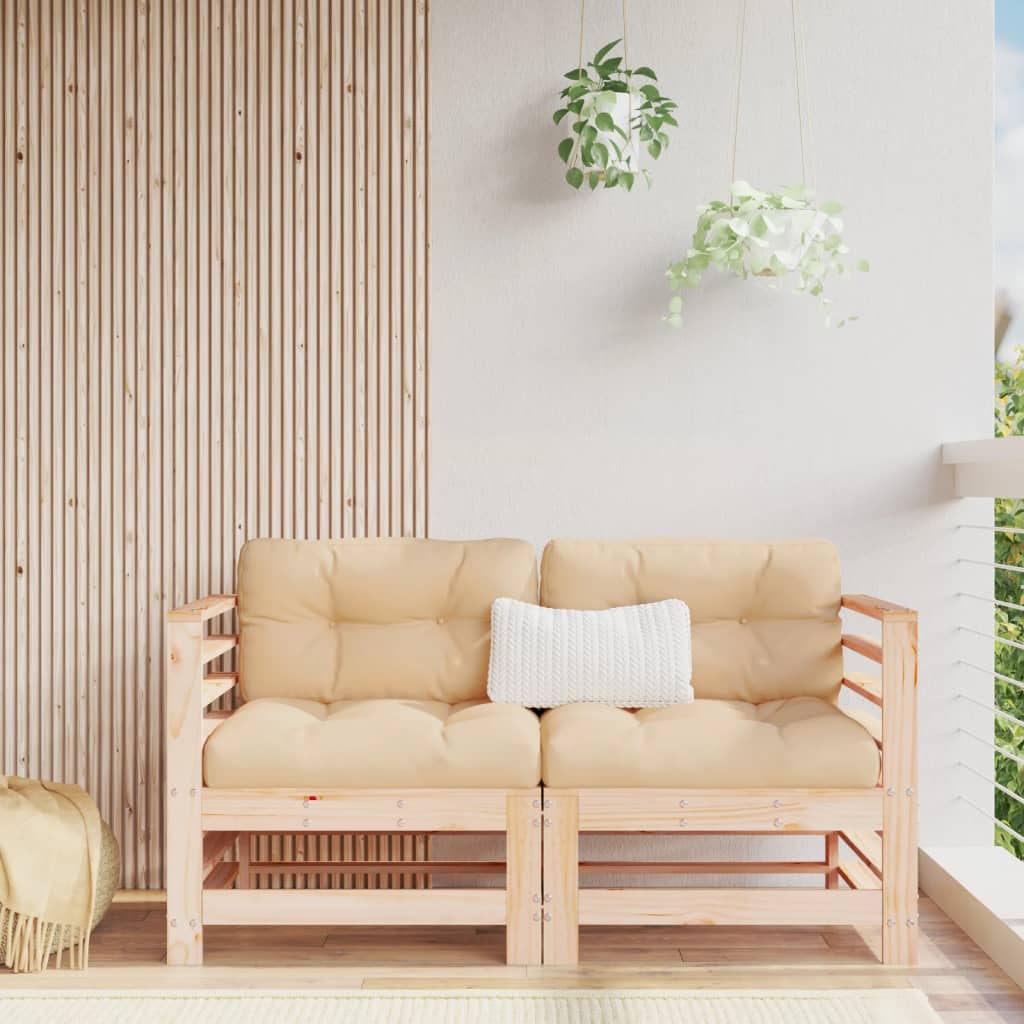 Garden S With Cushions 2 Pcs Solid Wood Douglas