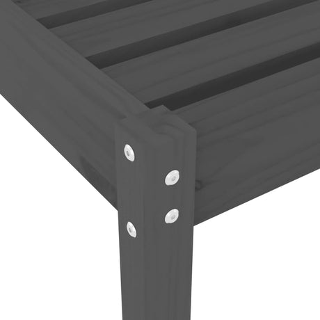 Sun Loungers 2 Pcs With Table Grey Solid Wood Pine