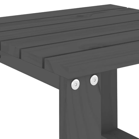 Sun Loungers 2 Pcs With Table Grey Solid Wood Pine